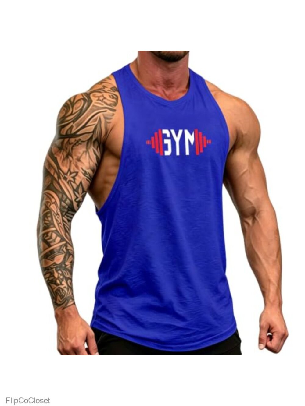 Men's Cotton Graphic Tank Top Sleeveless Muscle Workout Gym Shirt